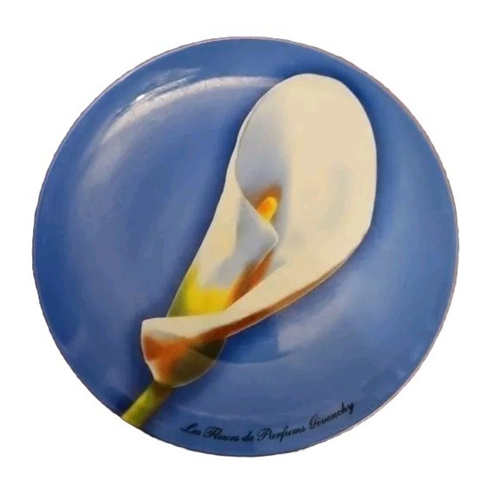 Vintage 1980s Givenchy Ceramic Floral Plate Les Fleurs de Parfums 8.25"